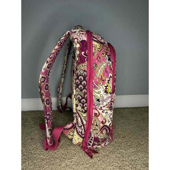 Vera Bradley Quilted Very Berry Paisley Print Campus Backpack Pink/ Purple - Picture 6 of 7